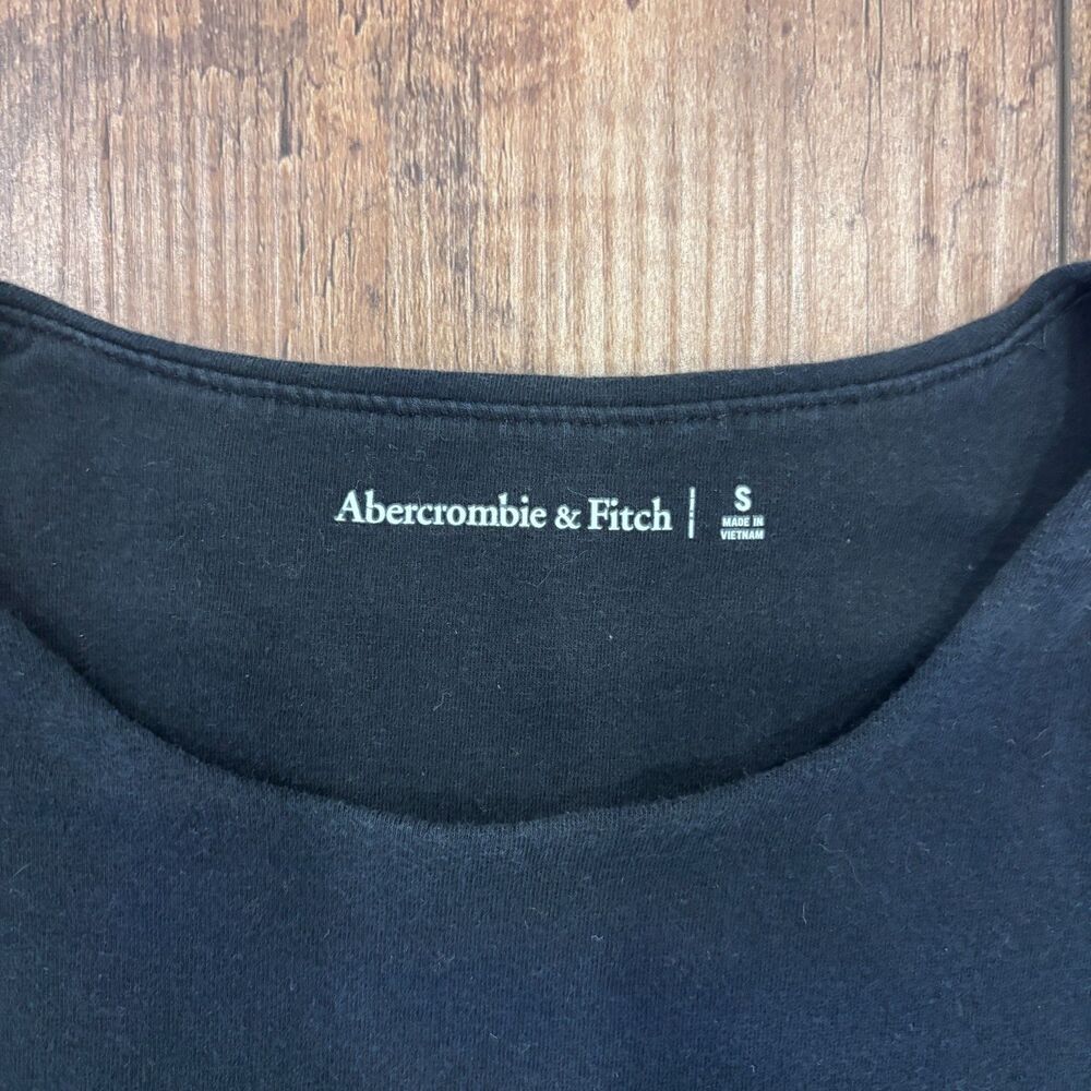 Abercrombie & Fitch Black Womens S Long Sleeve Shirt Elevated Basics Minimalist - Picture 3 of 8